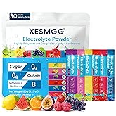 XESMGG 30 Sticks Electrolytes Powder Packets, 6 Flavors Sugar Free Hydration Packets Electrolyte Liquid Daily Low Sodium, 0 Calorie