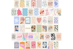 GIFTSFARM Danish Pastel Room Decor Aesthetic, Danish Pastel Aesthetic Decor for Dorm, Danish Pastel Wall Collage Kit Aesthetic Pictures for Dorm Wall Decor, Aesthetic Room Decor, Collage Kit