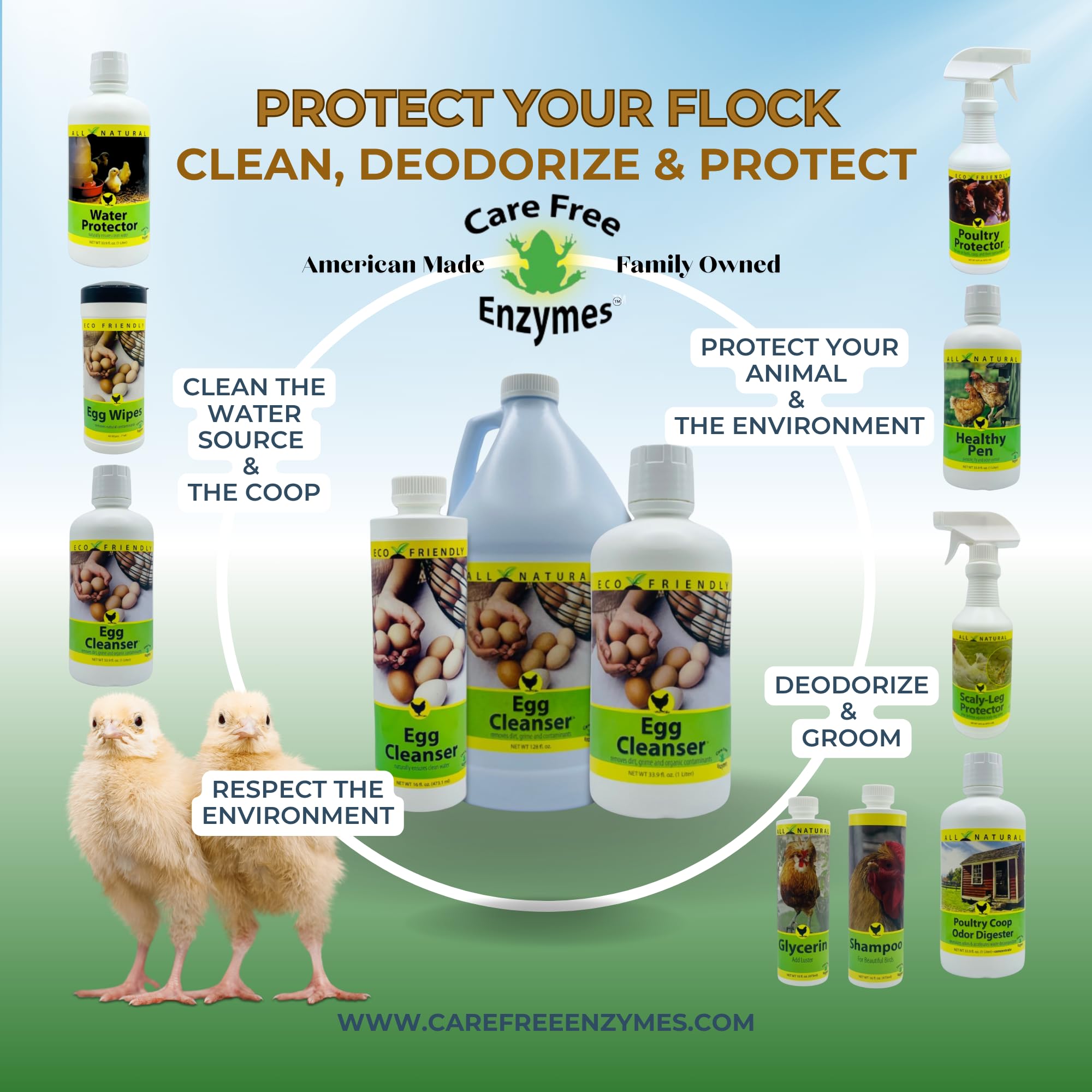CareFree Enzymes 94177 Cleanser-1 Liter Egg Washing, 33.9 Fl Oz (Pack of 1)