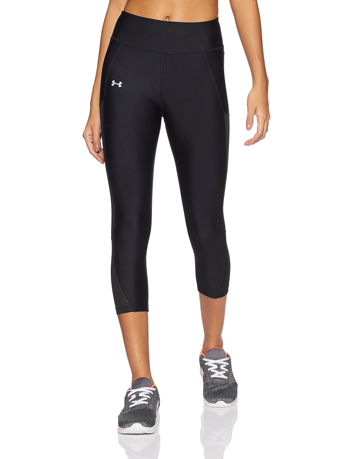 under armour fly-by mesh inset capri women's sports leggings