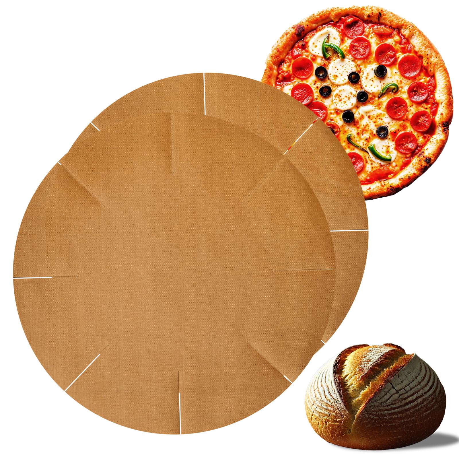 Reusable Baking Sheets (2-Pack) – Premium Round Baking Paper for Springform – Non-Stick, Heat-Resistant, Washable & Dishwasher-Safe – Reusable Teflon Baking Liners (2-Pack Ø 40 cm)