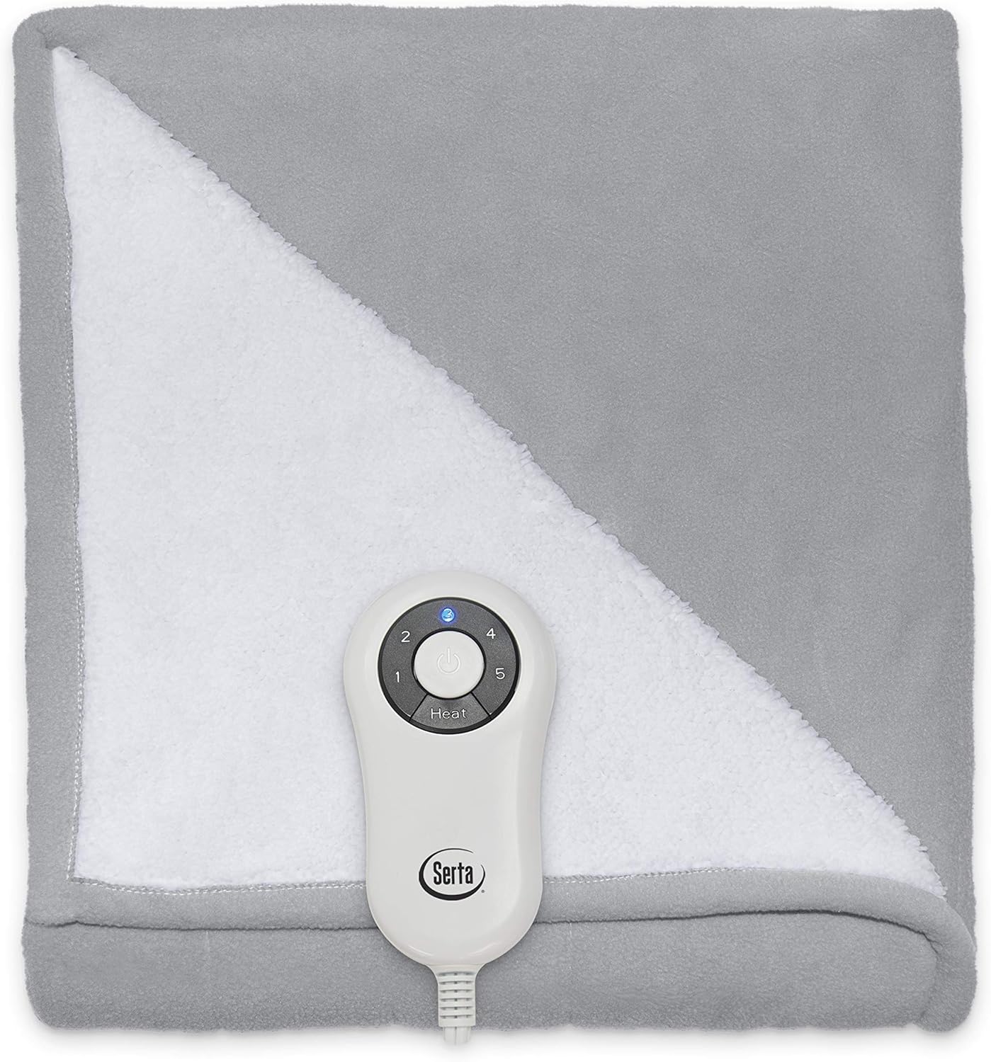 Serta | Reversible Sherpa/Fleece Heated Electric Throw Blanket, 50"x60" With 5 Setting Controller, Chocolate: Home & Kitchen