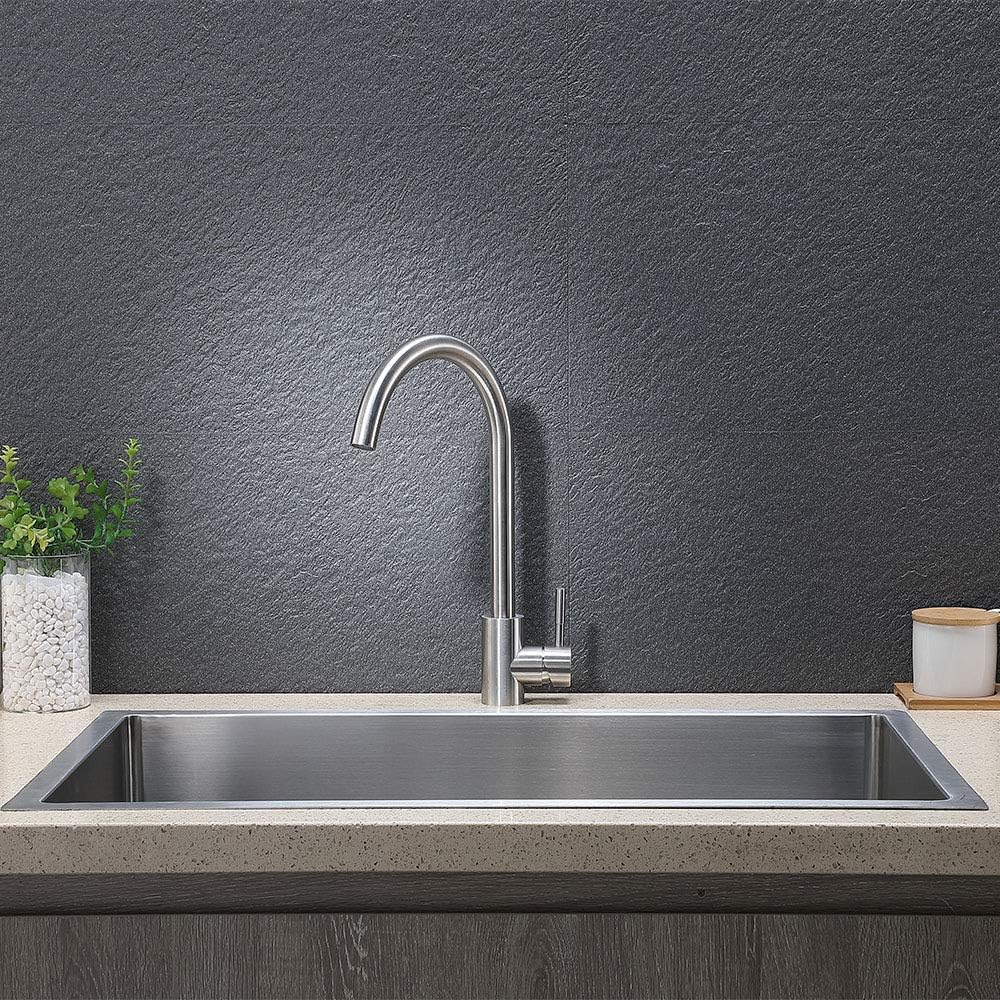 VAPSINT 360 Degree Swivel Modern Hot& Cold Mixer Stainless Steel Bar Kitchen Sink Faucet, Easy Installation Good Valued Brushed Nickel Single Handle Kitchen Faucet - - 