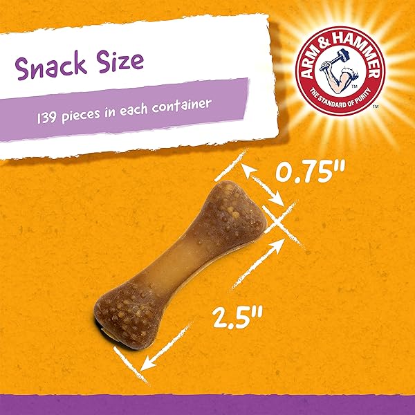 ARM & HAMMER FOR PETS NUBBIES DENTAL TREATS VALUE SIZE – BAKING SODA & CALCIUM DOG DENTAL CHEWS, HELPS SCRUB PLAQUE & TARTAR WHILE CHEWING, PEANUT BUTTER FLAVOR, 139 COUNT, 52.8 OZ
