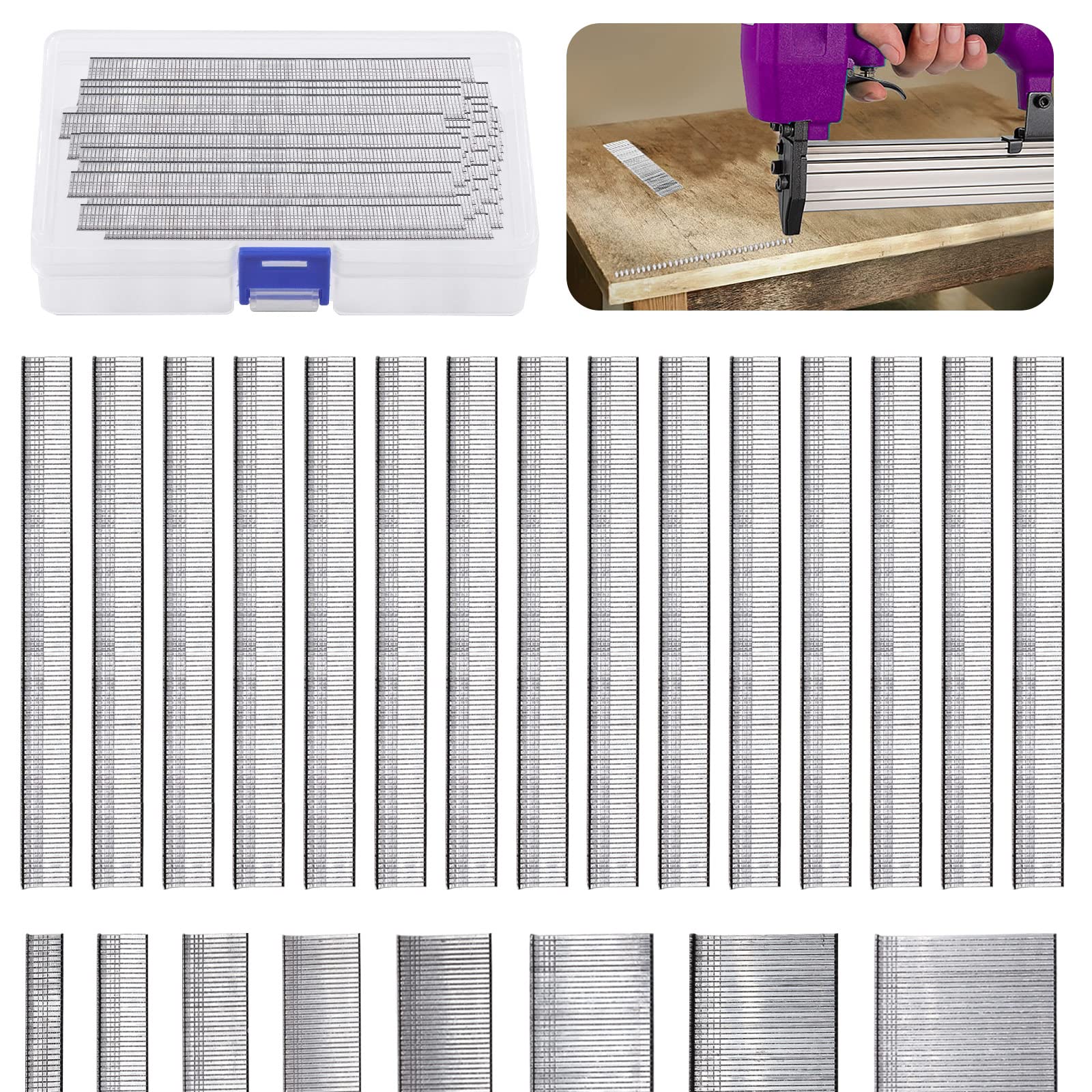 Swpeet 5000 PCS Brad Nails Multi-Length Galvanized Straight Finishing Nail (F15 (5/8 Inch）)