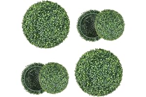 Goplus 2 PCS 16 Inch Artificial Plant Topiary Ball, Round Faux Boxwood Balls Outdoor, Fake Plant Sphere for Front Door, Porch, Backyard, Balcony, Patio, Garden, Wedding and Home Décor