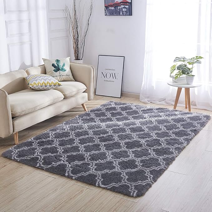 Flashltd Fluffy Ultra Soft Shaggy Area Rugs For Bedroom Fluffy Carpet For Kids Room Bedside Nursery