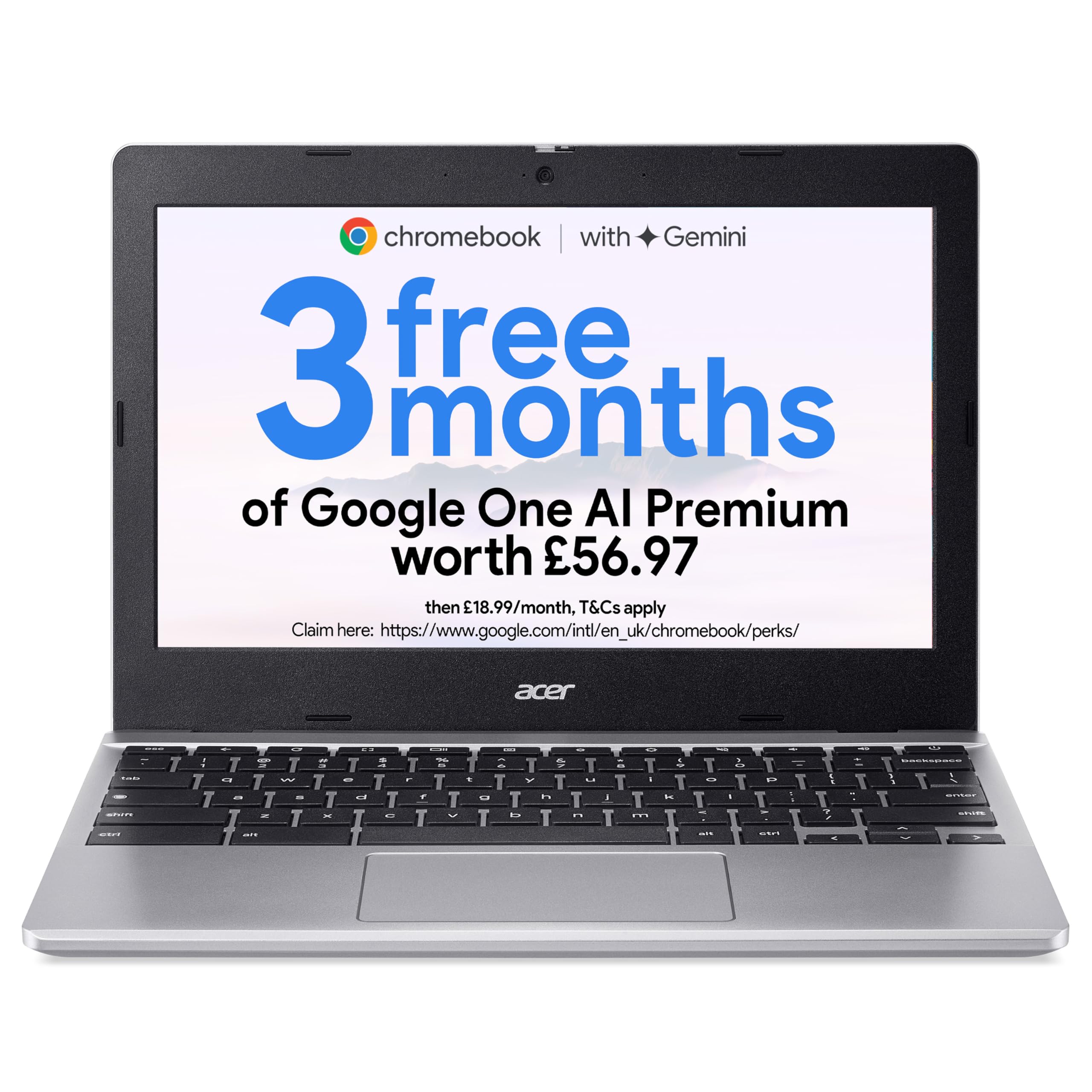 acer Chromebook 311 CB311-12H Laptop - Intel N100, 4GB, 64GB eMMC, Integrated Graphics, 11.6