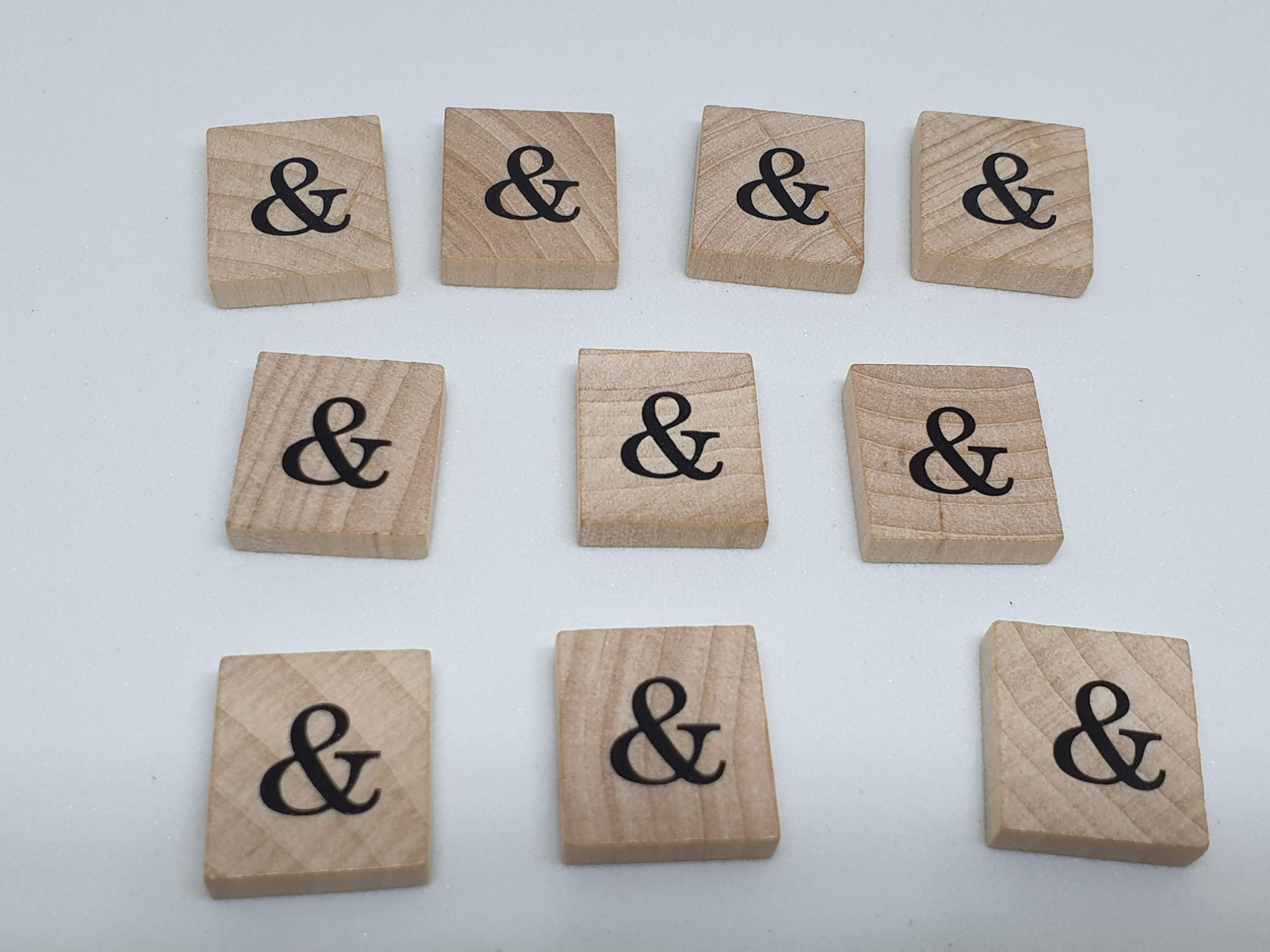 Rainbow Creations symbol wooden letter craft tiles x 10 smooth quality finish 18 x 20 x 4 mm ampersand