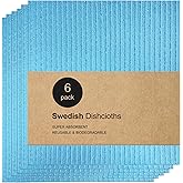 ADDUPP Cleaning Rags Swedish Dishcloths, Cellulose Sponge Cloths Absorbent Wipes, Swedish Dishcloth for Kitchen, Assorted Dish Cloths for Washing Dishes, 10 pcs Blue