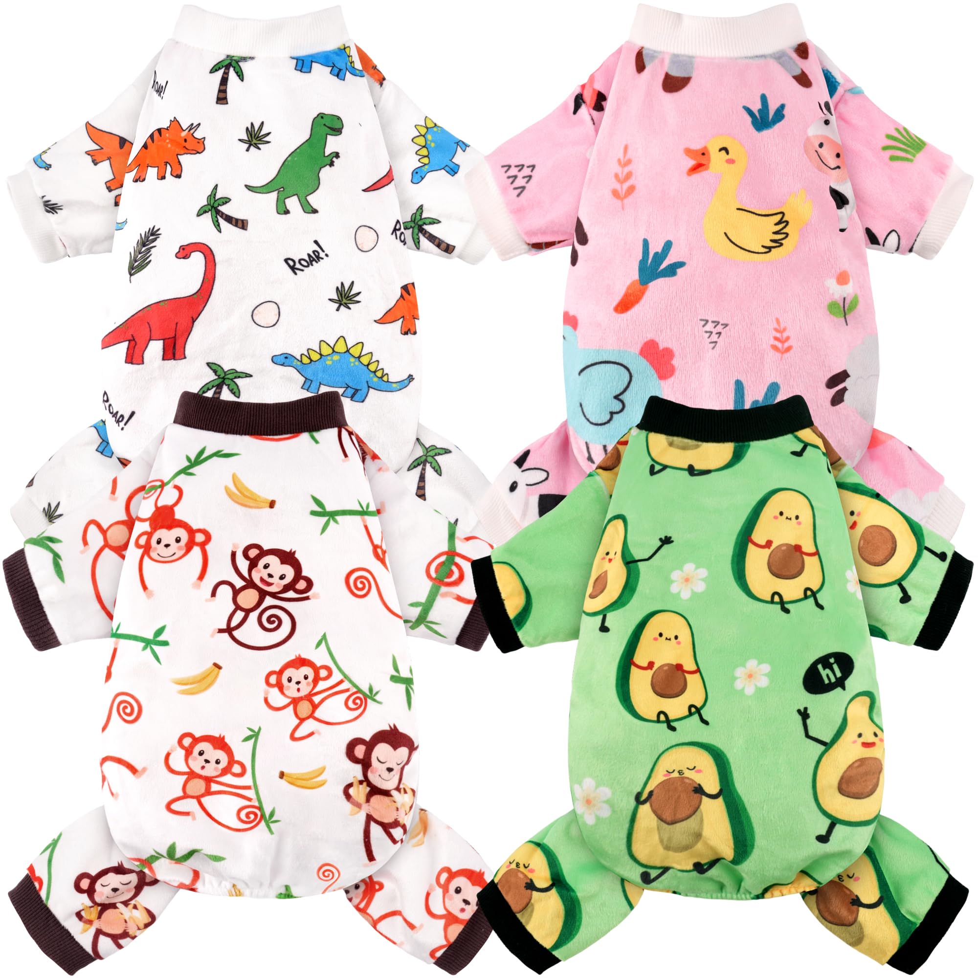 Photo 1 of 4 Pack Dog Pajamas Soft Lightweight Dog Recovery Suit Onesie Clothes for Small Medium Female Pet Boys Girls Dogs