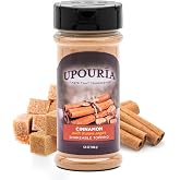 Upouria Cinnamon with Brown Sugar Flavored Shakable Topping, 5.5 oz | Finishing sugar style topper for coffee, lattes, hot chocolate, &amp; desserts, Vegan, Gluten-Free, Beverage &amp; Dessert Enhancer