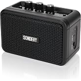 Sondery 5W Mini Amp for Electric Guitar Rechargeable with OD Clean Effects | With Bluetooth,Two Speakers,Small Amplifier For Practice and Traveling,Black
