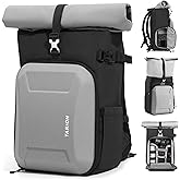 TARION Hardshell Large Camera Backpack - Expandable Camera Bag for Photographers with 16" Laptop Compartment & Side Access & Rain Cover(XH Silver)