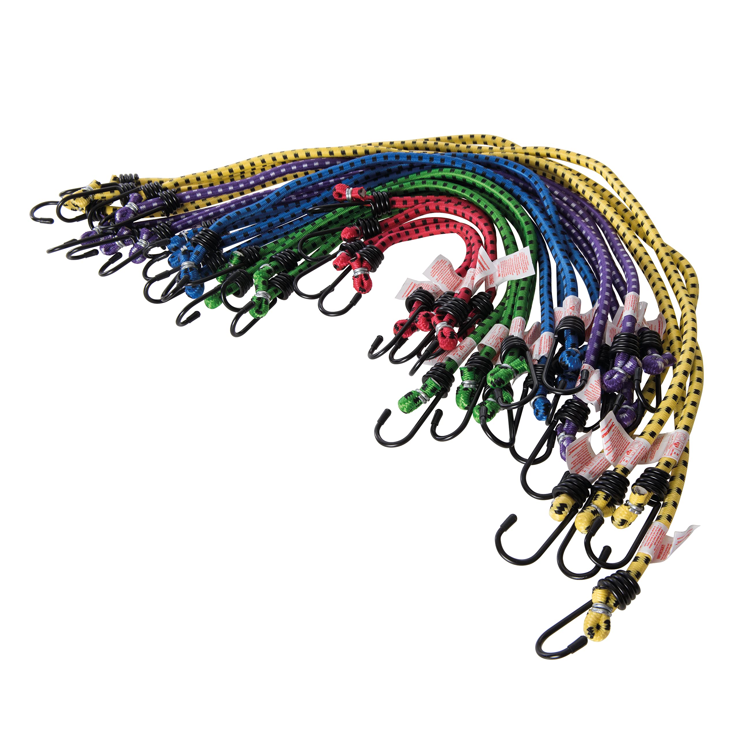 Silverline Bungee Cord Set – 20 Piece Assorted Elastic Straps with Steel Hooks for Luggage & Cargo Securing (759497)