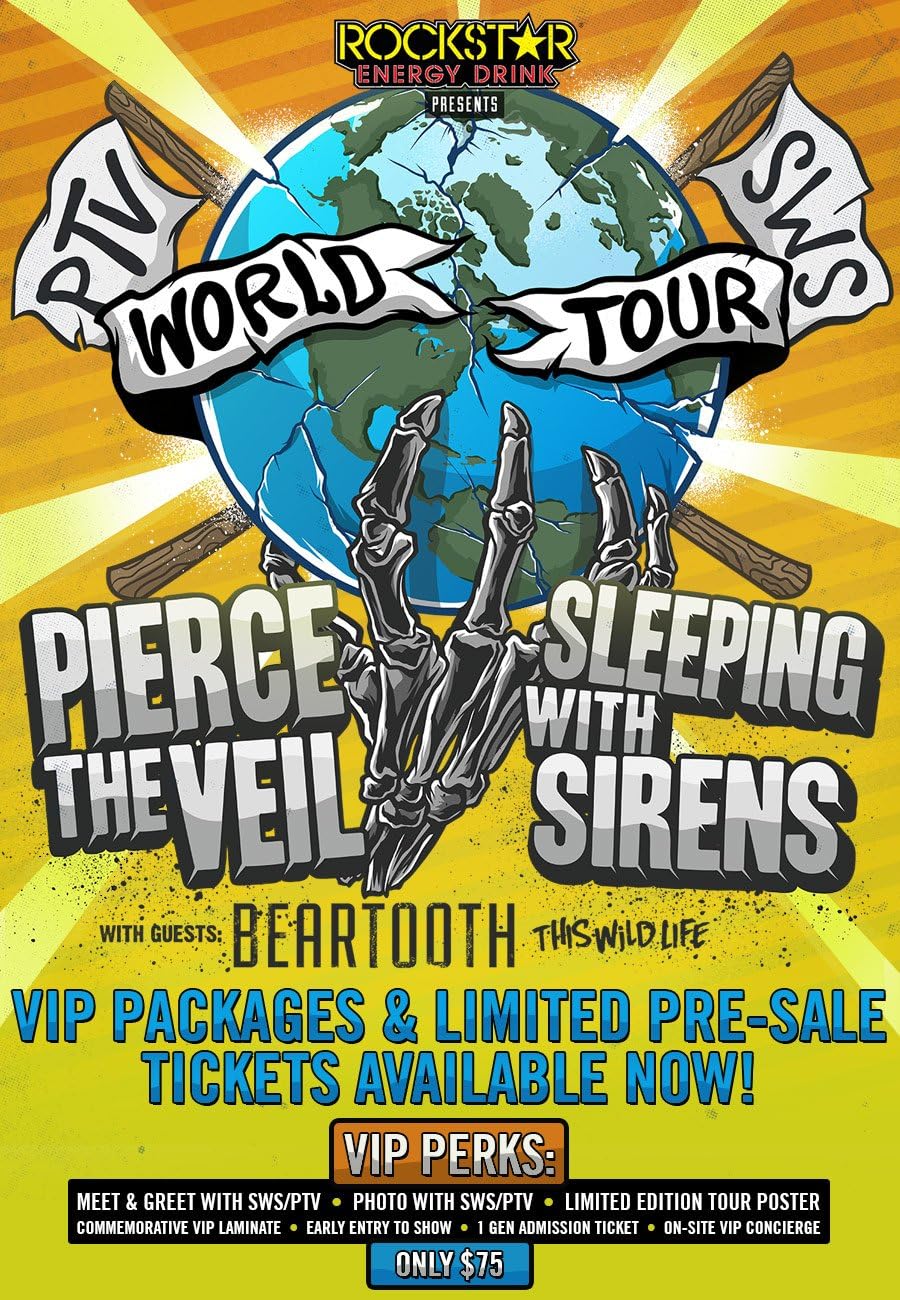 Pierce The Veil Sleeping With Sirens 14 World Tour Band 12x18 Concert Poster Photo At Amazon S Entertainment Collectibles Store