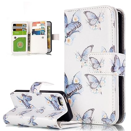 Kompatibel mit iPhone 5C Hülle,iPhone 5C Lederhülle,Bunte Gemalt Malerei PU Lederhülle Handyhülle Taschen Schalen Tasche Flip