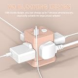 BEVA Cube Extension Lead with USB Ports 4 AC Outlets 3 USB Desktop Power Hub view 5