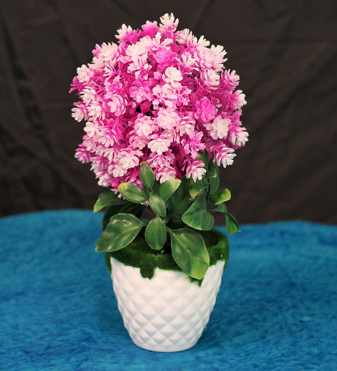 Buy Kundi Mini Cute Artificial Flower with Plastic Pot (Random Color