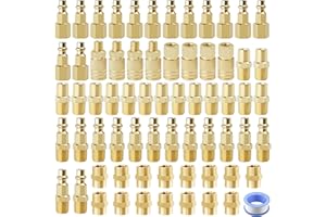 ANRIWT Air Coupler & Plug Kit,67Pcs 1/4" NPT Air Tool Fittings Set,Quick Connect Air Hose Fittings Air Compressor Accessories