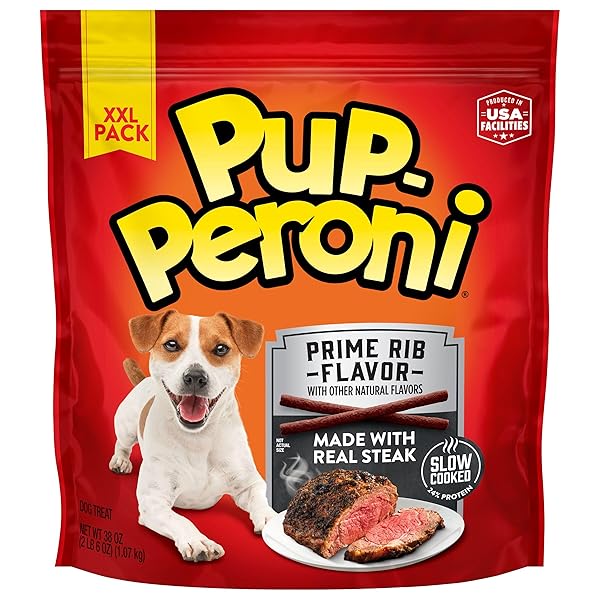PUP-PERONI DOG TREATS, PRIME RIB FLAVOR, 38 OUNCE, MADE WITH REAL STEAK