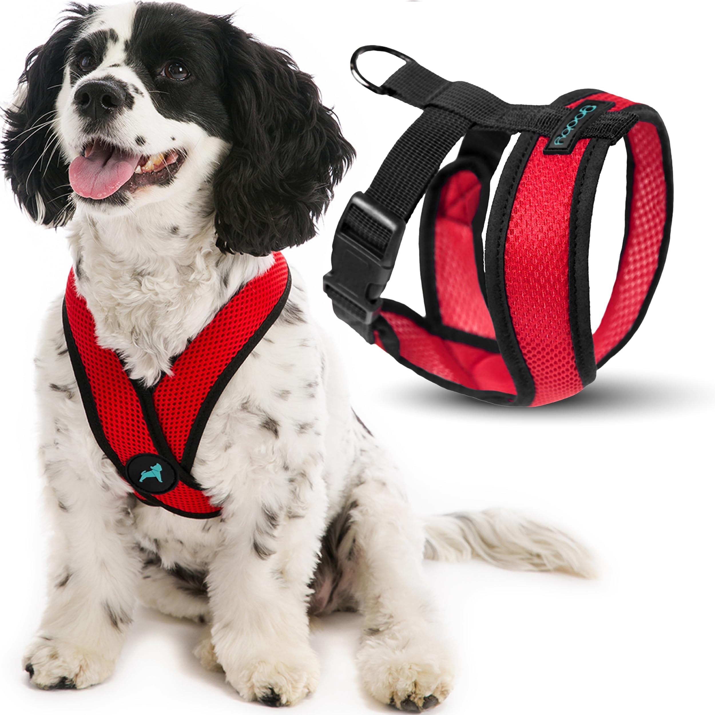 Gooby Choke Free Comfort X Soft Dog Harness, X-Large, Red