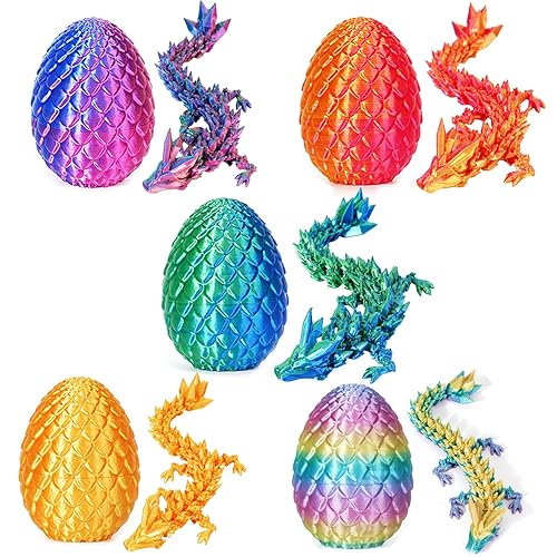 TBOLINE 5Pack 3D Printed Dragon Egg, Mystery Easter Egg