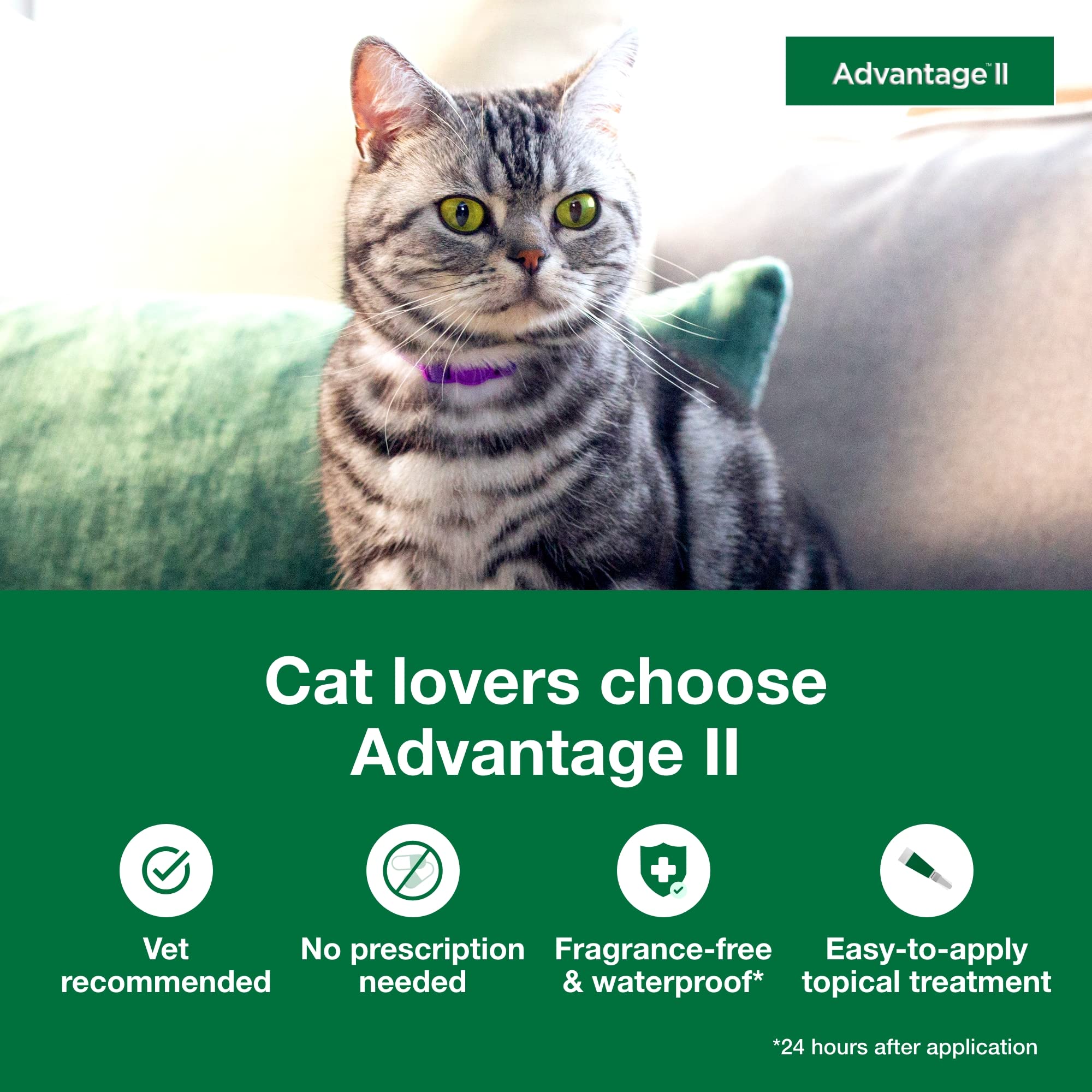 Advantage II Small Cat Flea Treatment & Prevention Cats 59 lbs. 8Month