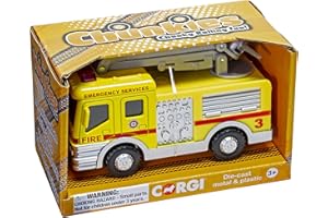 CORGI Chunkies Die Cast Airport Fire Department Engine with Crane Snorkel Truck Yellow Toy Vehicle Ages 3 & Up CH033