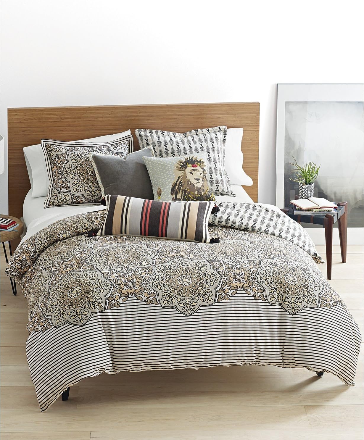 Martha Stewart Whim by Collection Bohemian Rhapsody Reversible Seashore Tan 3-Pc. Full/Queen Comforter Set