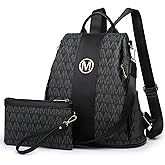 MKP COLLECTION Women Fashion Backpack Purse Multi Pockets Anti-Theft Rucksack Travel Shoulder Bag Handbag Set 2pcs