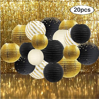 Amazon Com Nicrolandee Black Gold Party Decor Metallic Foil