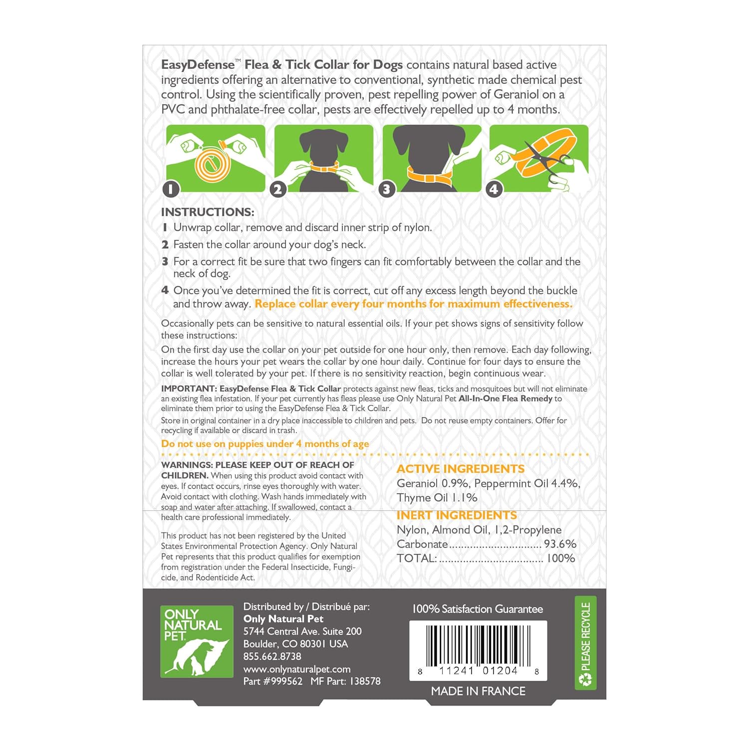 Reviews Only Natural Pet EasyDefense Flea & Tick Dog Collar