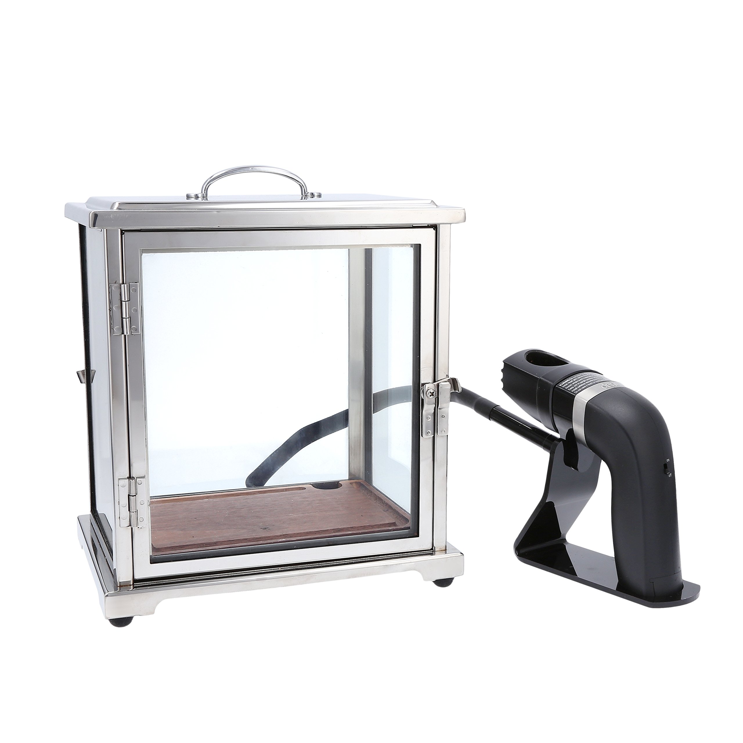 Crafthouse by Fortessa Professional Barware by Charles Joly Stainless Steel and Glass Smoking Box with Handheld Smoker for Cocktail/Beverage/Cheese/Food