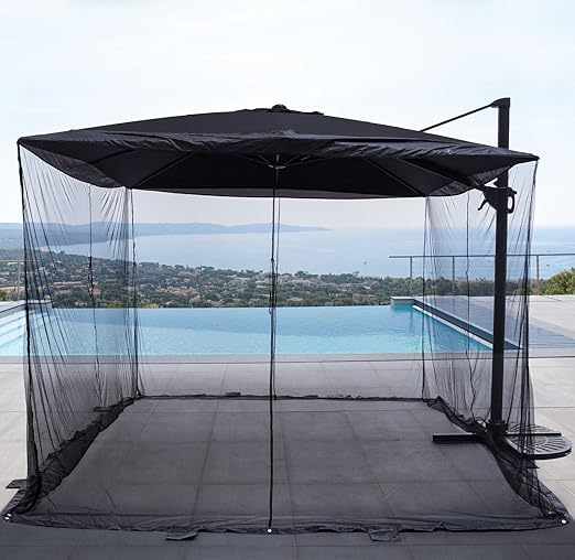 Ombrellone Da Giardino 3x3m Quadrato - Girevole 360&deg;, Protezione UPF50+, Palo Champagne, Per Esterni