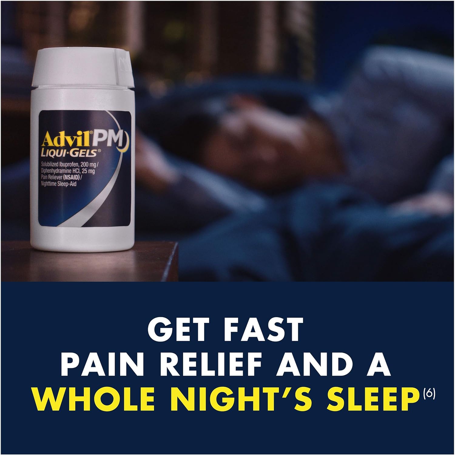 Advil PM Liqui-Gels (80 Count) Pain Reliever/Nighttime Sleep Aid Liquid Filled Capsules, 200mg Ibuprofen, 25mg Diphenhydramine: Health & Personal Care