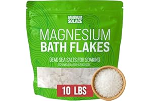 Magnesium Flakes for Bath - Magnesium Chloride Flakes - Dead Sea Salts for Soaking, 10 LBS