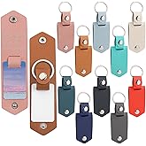 Framendino, 10 Pack Sublimation Blank Keychain With Leather Cover Heat Transfer Key Chains for DIY Craft Gifts (10 Colors)