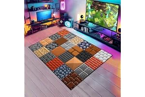 CHOOSMILE Game Rug Teen Boys Carpet with Pixel Game Floor Wall Element Decoration Mat, 8 Bit Old Games Rugs for Boy’s Bedroom Living Room Playroom, Non-Slip Children Gaming Area Rugs (60" x 40")