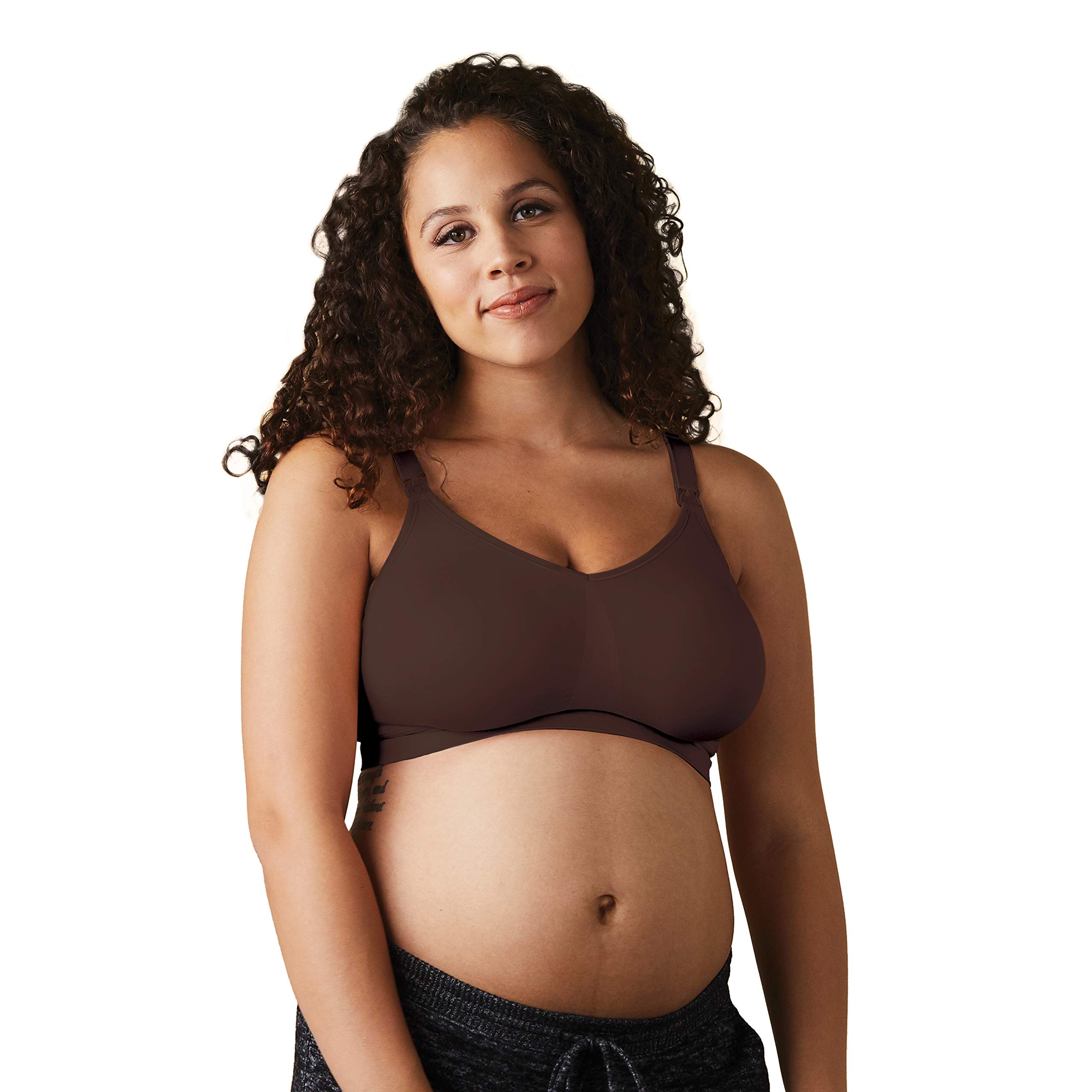 Bravado Women's Designs Body Silk Seamless Nursing Maternity Bra, Cocoa, Medium-Full Cup, Opaque