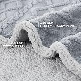 LE SURE Washable Dog Blanket Sherpa 100x120cm Waterproof Grey view 2