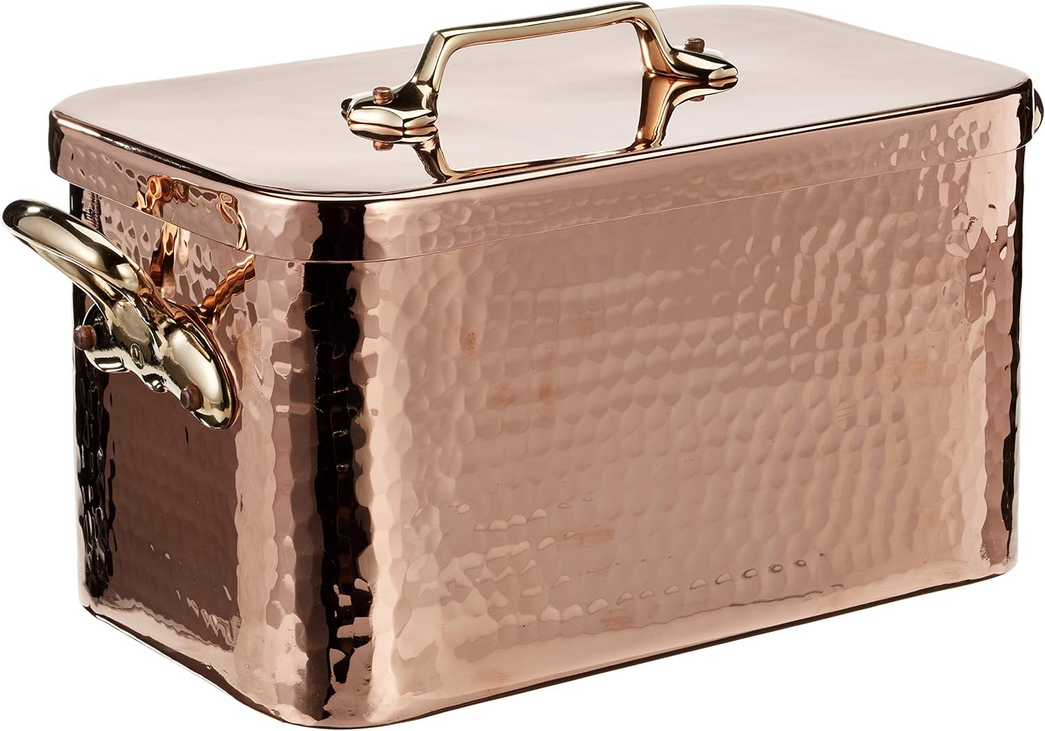 Mauviel M'Tradition Braiser and Lid 10 Litre Capacity Copper with 32 x 19 x 18 cm Tin Lining, Orange
