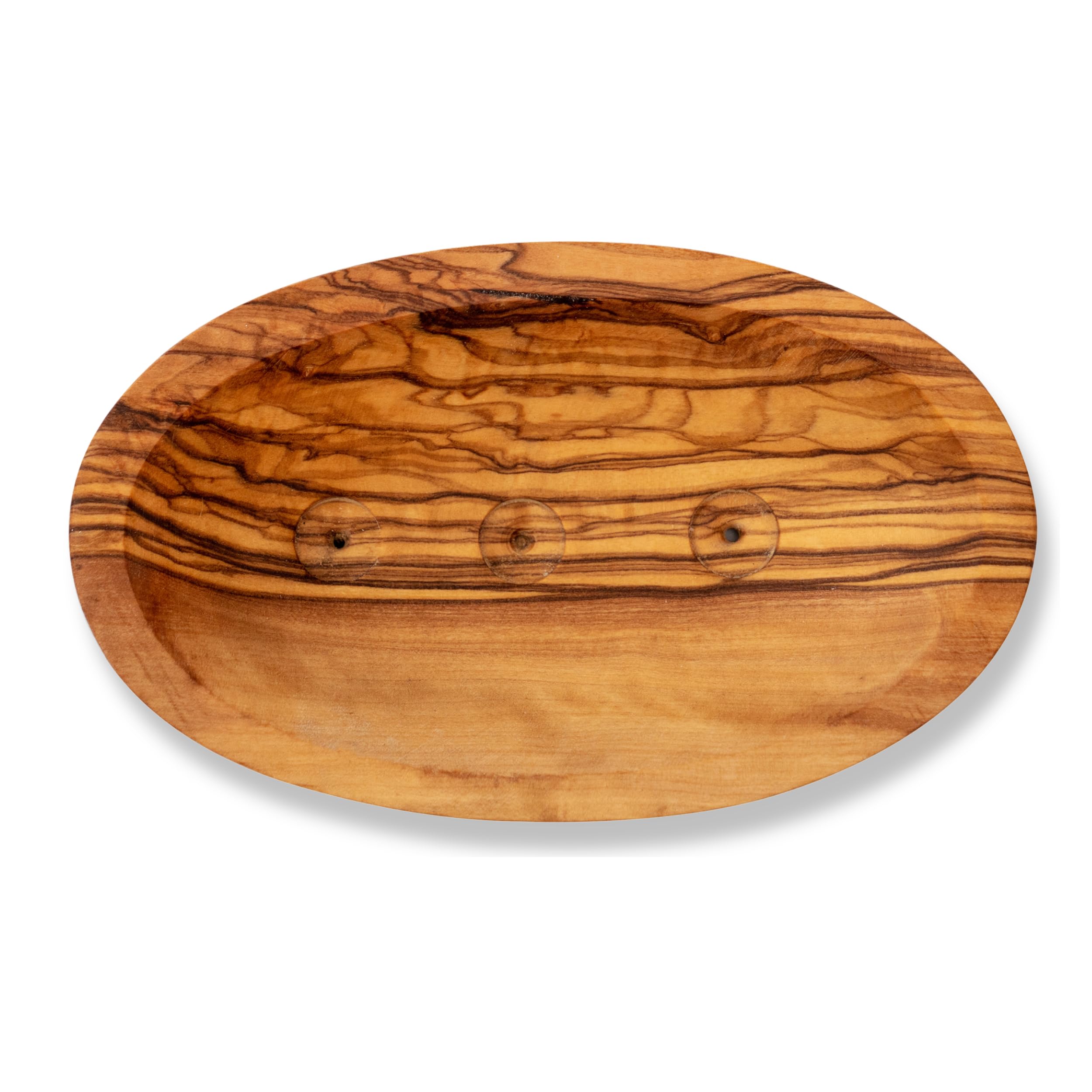Eco Bath London Olive Wood Boat Shape Soap Dish - Natural Wooden Soap Dish Holder for Bathroom, Eco-Friendly Bar Soap Holder