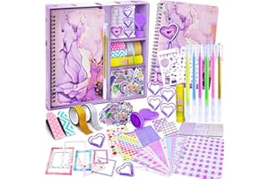 PATIFEED DIY Journal Kit for Girls, Scrapbook & Diary Supplies Set, Girls Diary Christmas Birthday Gifts for 8 9 10 11 12 13 14 Year