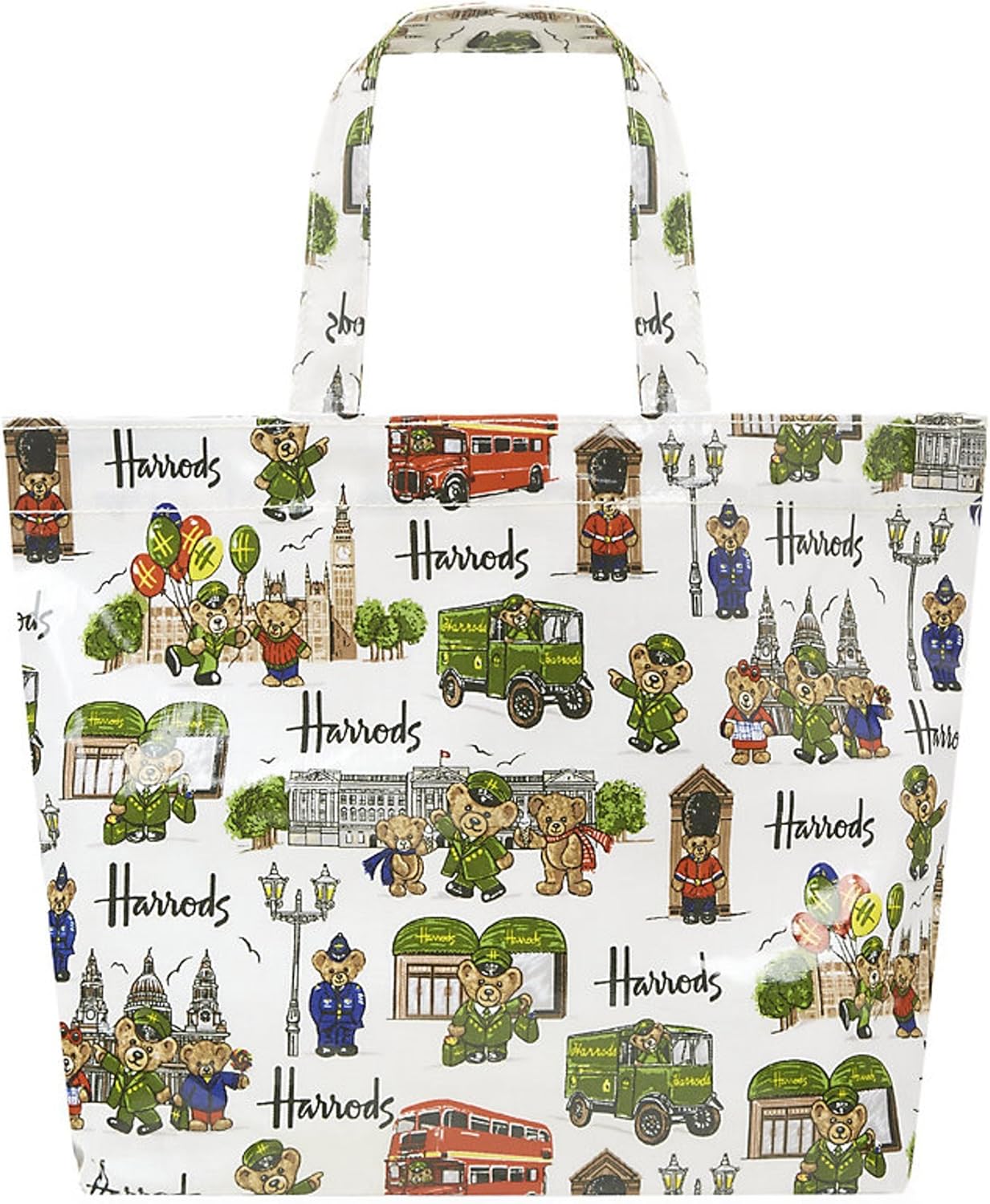 Amazon 英国 Harrods ハロッズ トートバッグ ロンドンベア Sサイズ Green Man London Bears Shopper Bag Harrods ハロッズ トートバッグ