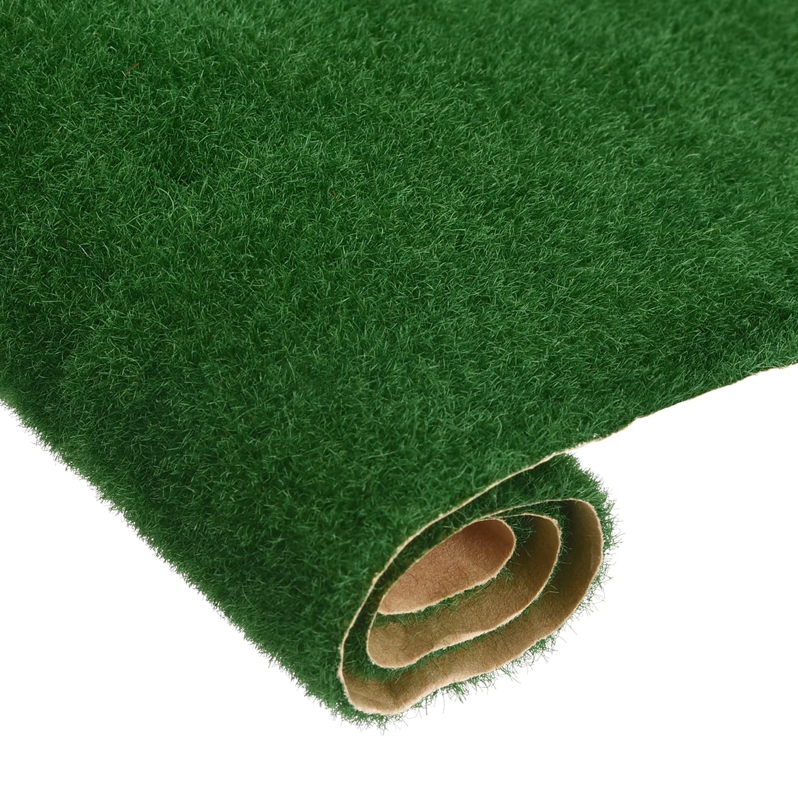 sourcing map Artificial Model Grass Mat 2pcs 10" x 10" Dark Green Small Realistic Fake Turf for Garden Lawn Decoration Model