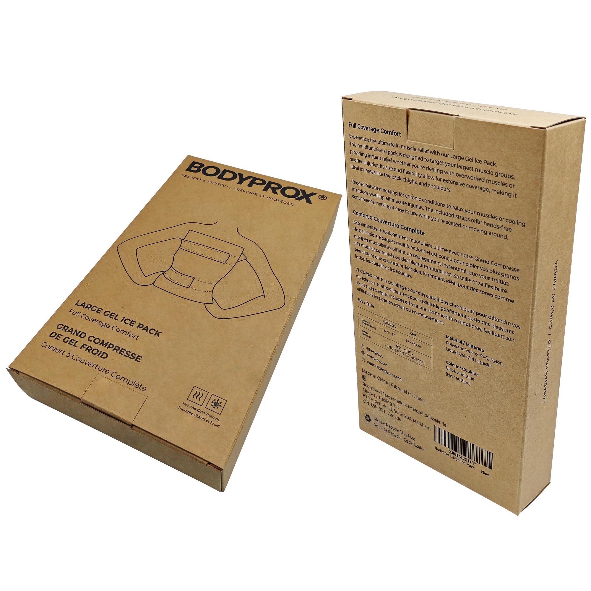 Flexible Large Gel Ice Pack for Shoulders, Arms, Back and Thighs. Hot & Cold Therapy Wrap