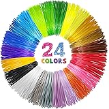 24 Colors 3D Pen PLA Filament Refills, 1.75mm Premium Filament for 3D Printer/3D Pen, Each Color 10 Feet, Total 240 feet, wit