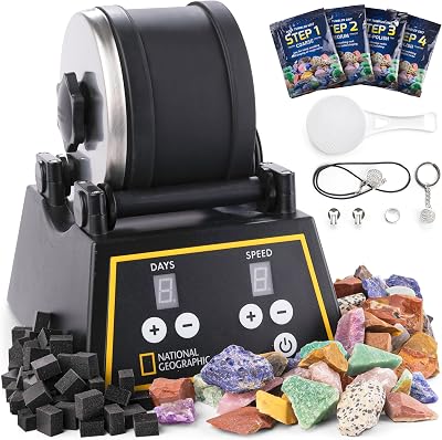 Blue Marble National Geographic Professional Rock Tumbler Kit 9 Gemstones