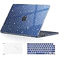 EooCoo Case Compatible with MacBook Air 13 inch M4 2025 2024-2022 Release M3 M2 A3240 A3113 A2681, Glitter Hard Shell&Keyboard Skin Cover&Screen Protector for Mac Air 13.6 inch Case, Sparkly Midnight